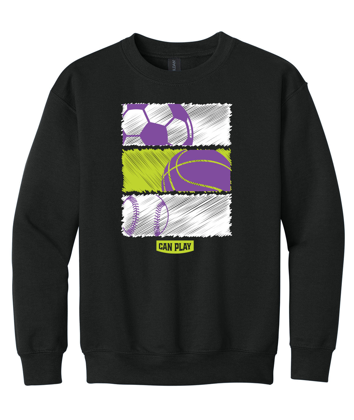 Can Play Customizable Youth Crewneck Sweatshirt