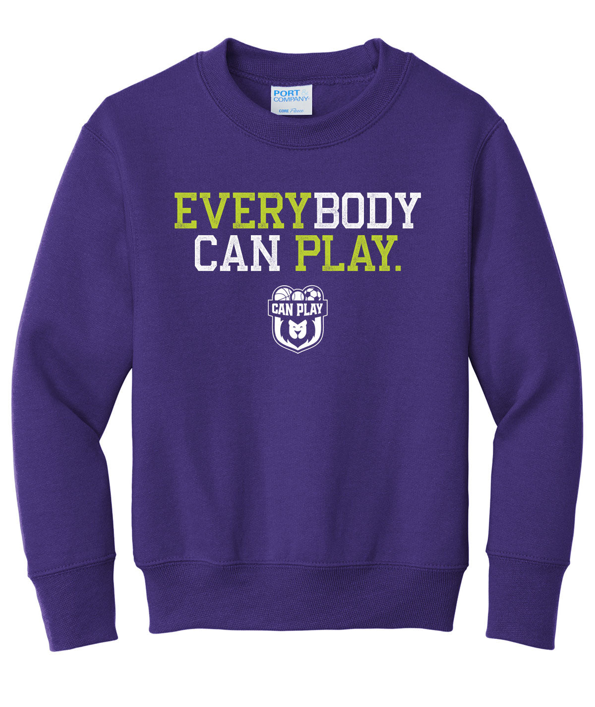 Can Play Customizable Youth Crewneck Sweatshirt