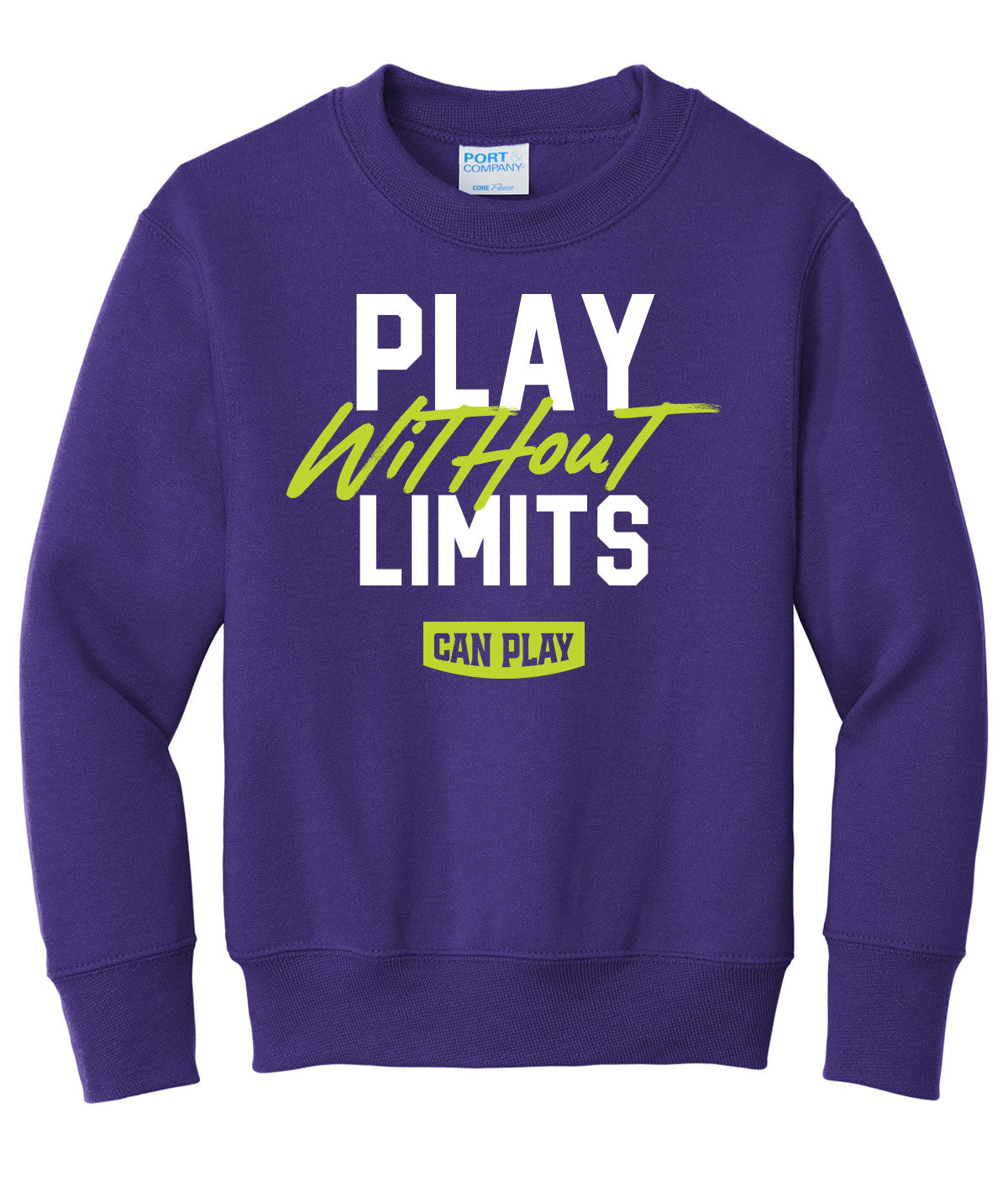Can Play Customizable Youth Crewneck Sweatshirt