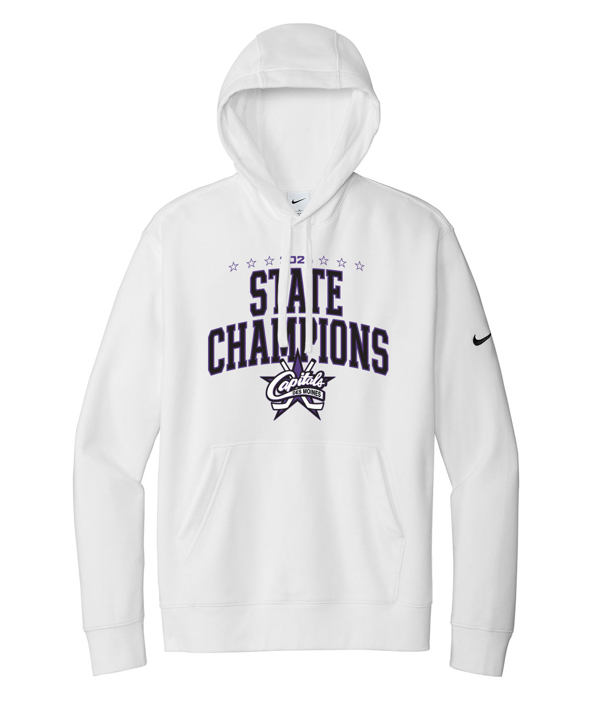 Des Moines Capitals - 2026 State Championship Arch Nike Fleece Hoodie