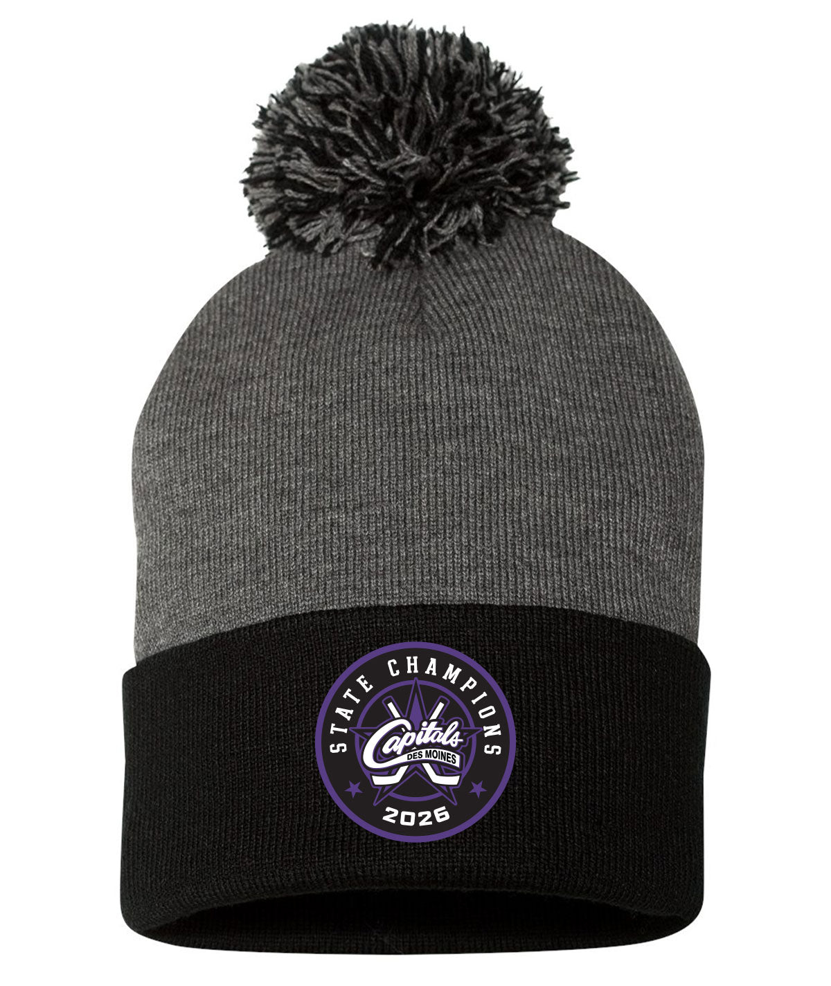 Des Moines Capitals - 2026 State Championship Sportsman Pom Beanie