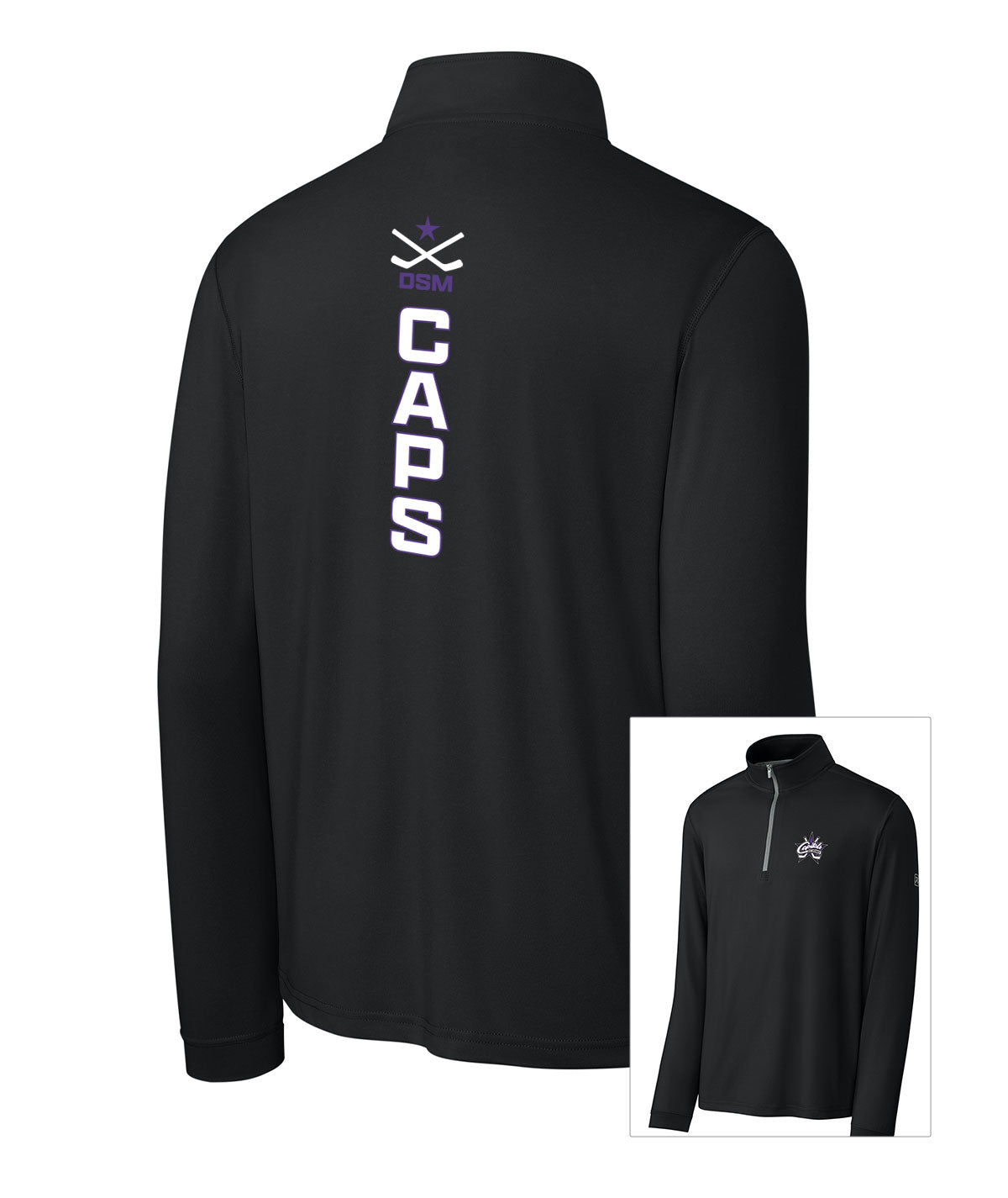 Des Moines Caps Vertical Stretch Richardson 1/4 Zip Pullover