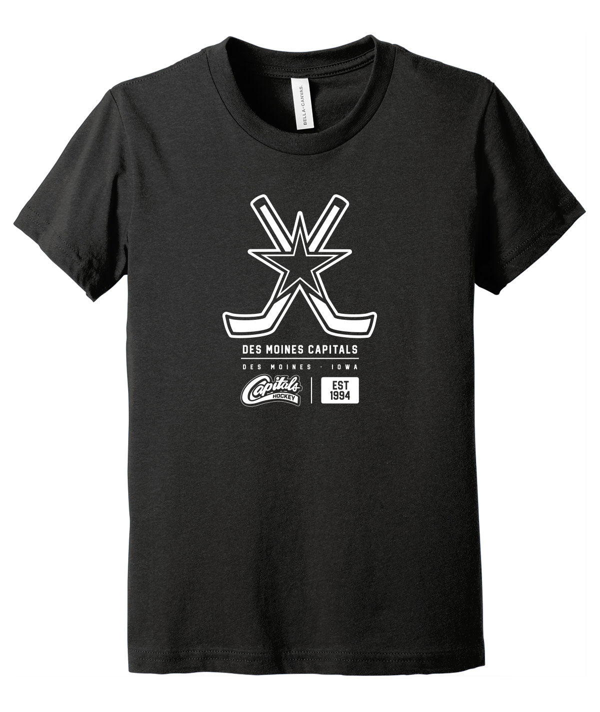 Des Moines Capitals Hockey Tag Youth Softstyle Tee