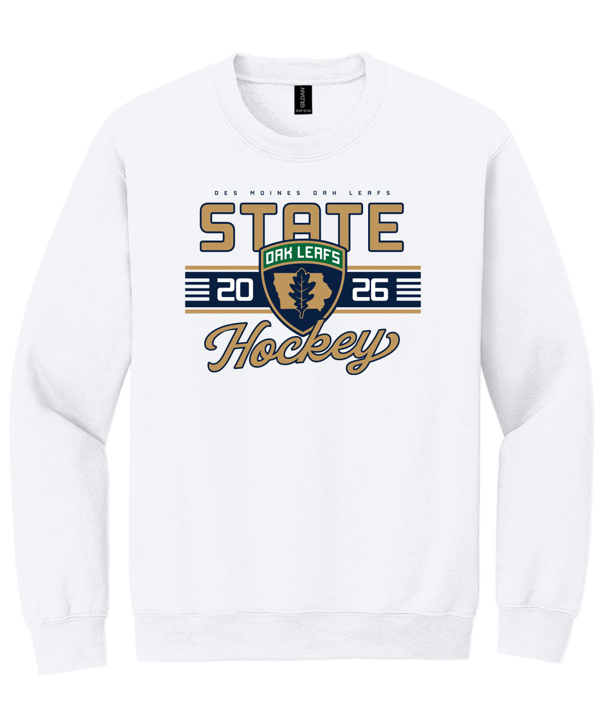 Des Moines Oak Leafs - 2026 State Hockey Crewneck Sweatshirt