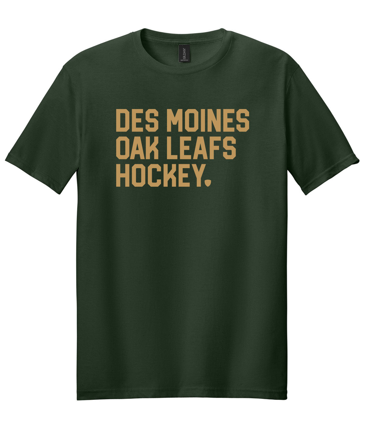 Des Moines Oak Leafs Stacked Soft Tee