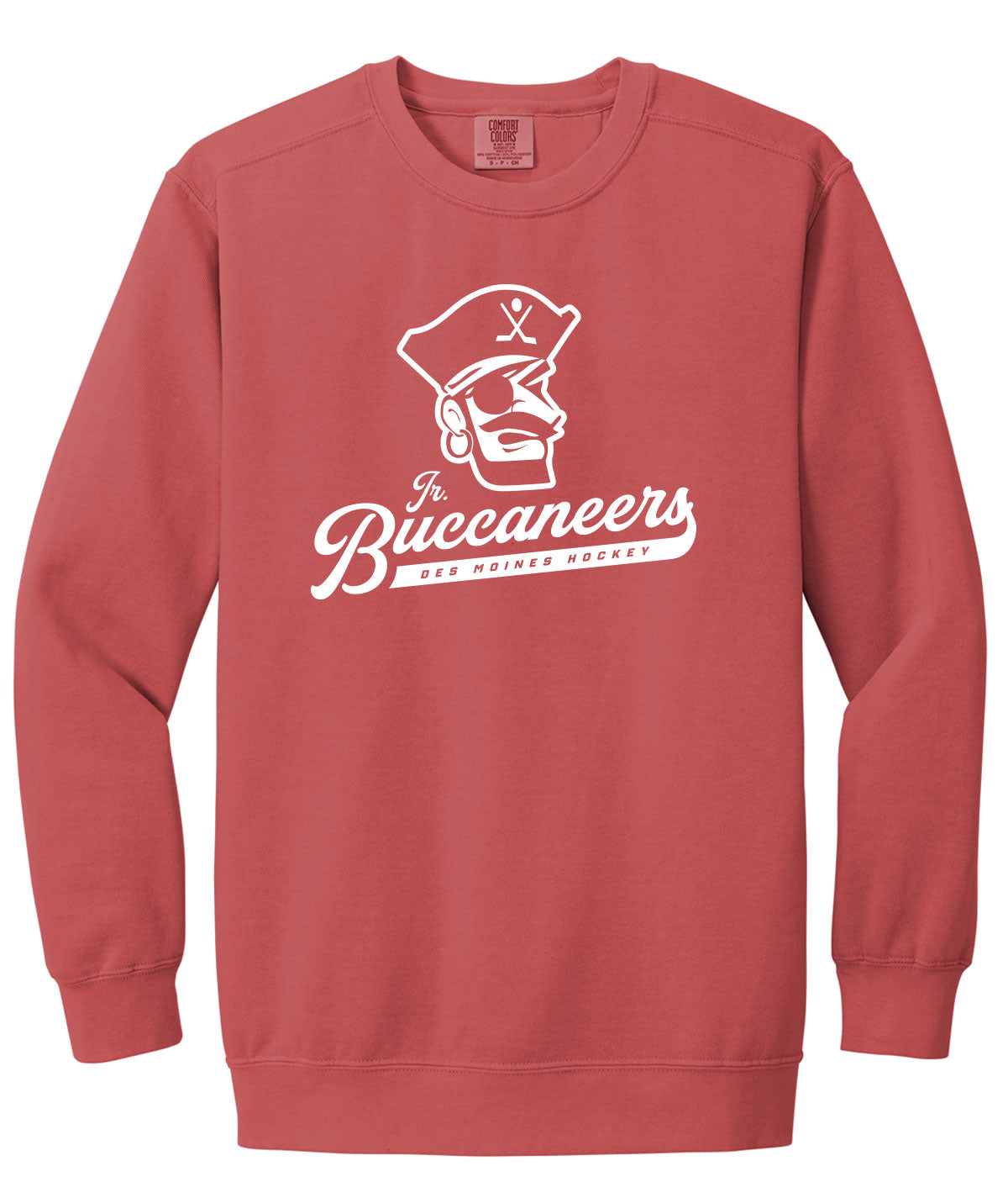 Des Moines Jr. Buccaneers Script Comfort Colors Crewneck Sweatshirt