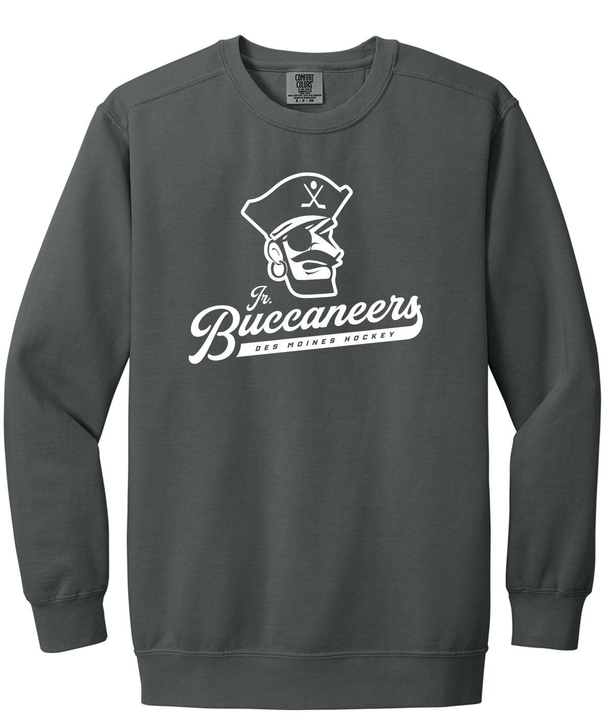 Des Moines Jr. Buccaneers Script Comfort Colors Crewneck Sweatshirt