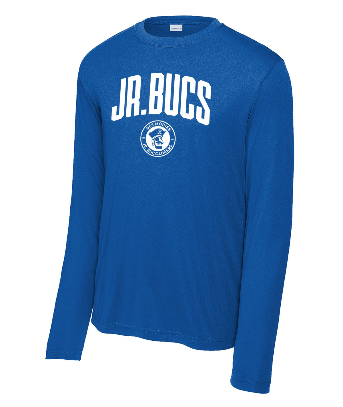 Des Moines Jr. Bucs Arch Long-Sleeve Performance Tee
