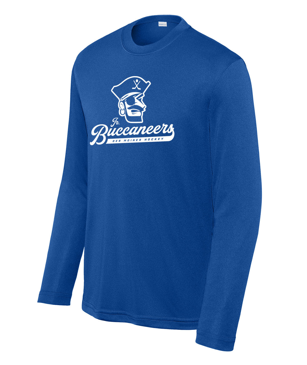 Des Moines Jr. Buccaneers Script Youth Long-Sleeve Performance Tee