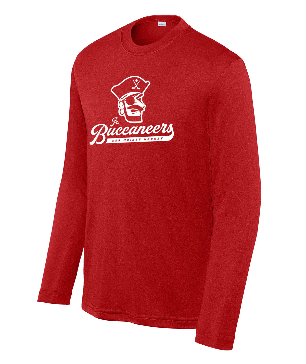 Des Moines Jr. Buccaneers Script Youth Long-Sleeve Performance Tee