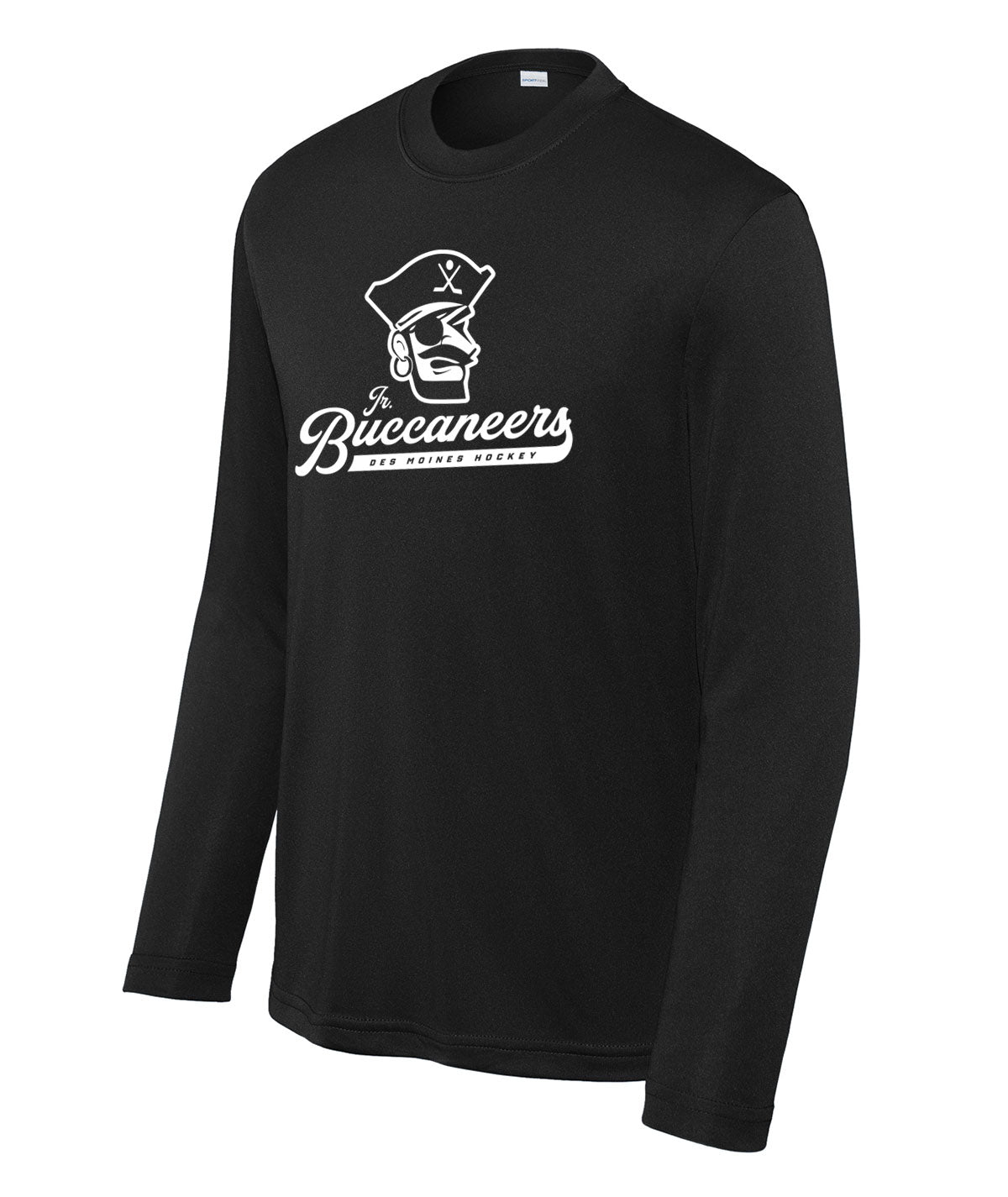 Des Moines Jr. Buccaneers Script Youth Long-Sleeve Performance Tee