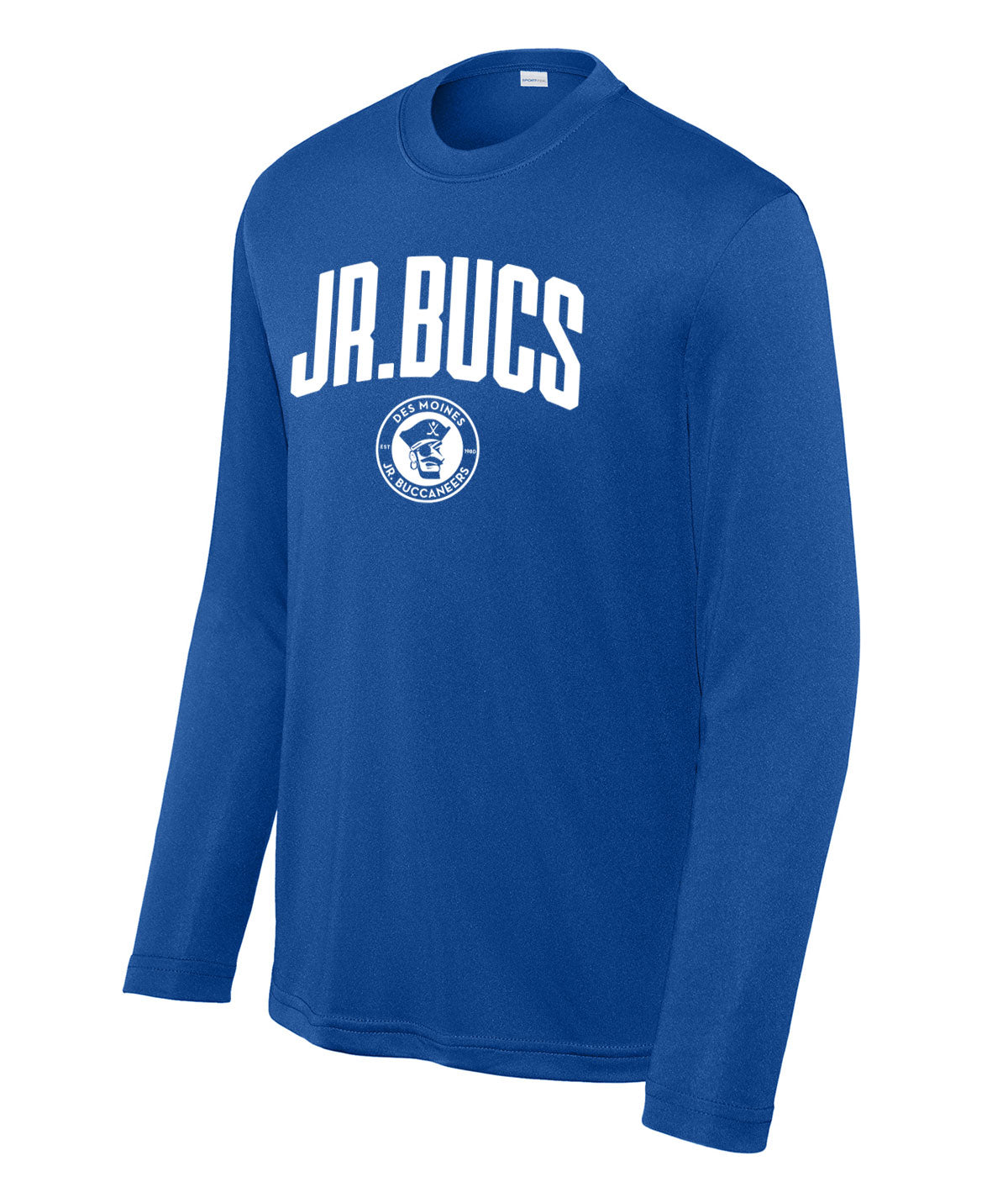 Des Moines Jr. Bucs Arch Youth Long-Sleeve Performance Tee