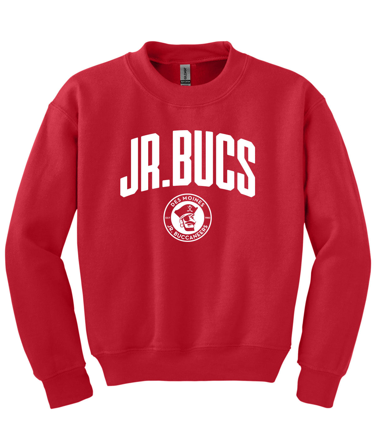 Des Moines Jr. Bucs Arch Youth Crewneck Sweatshirt