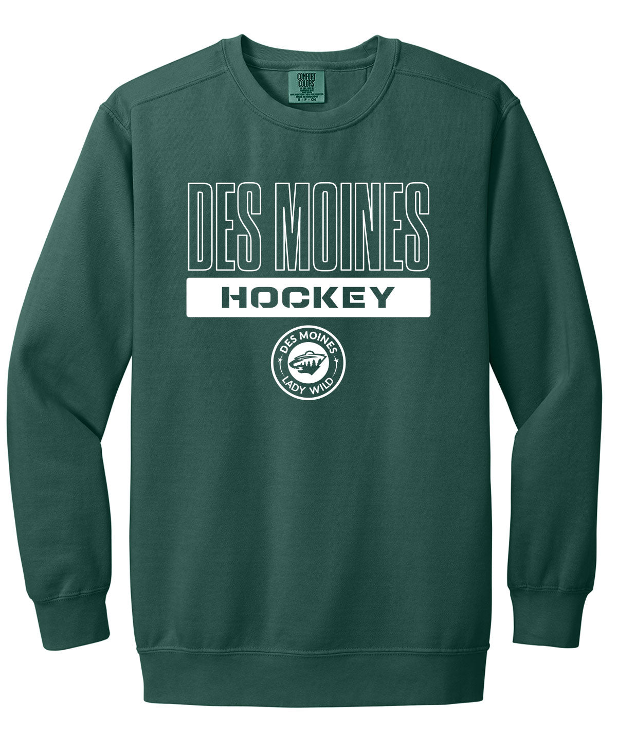 Des Moines Lady Wild Comfort Colors Crewneck Sweatshirt