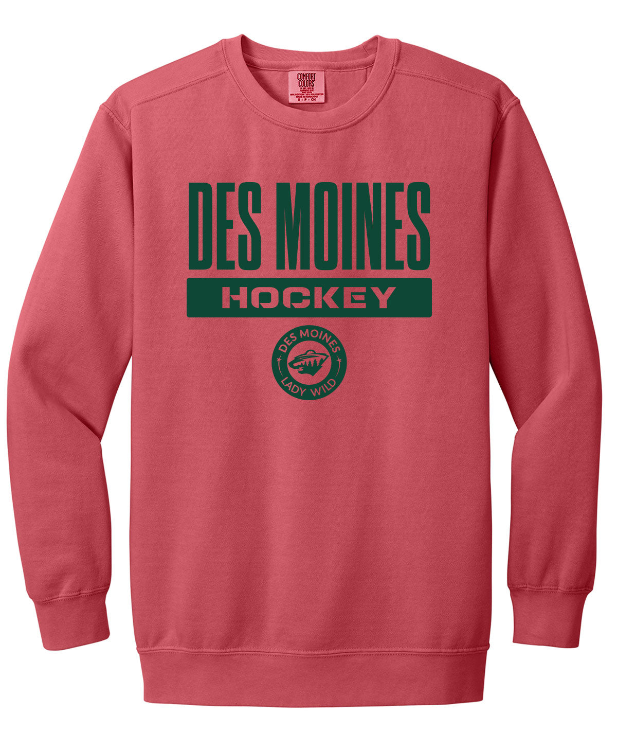 Des Moines Lady Wild Comfort Colors Crewneck Sweatshirt