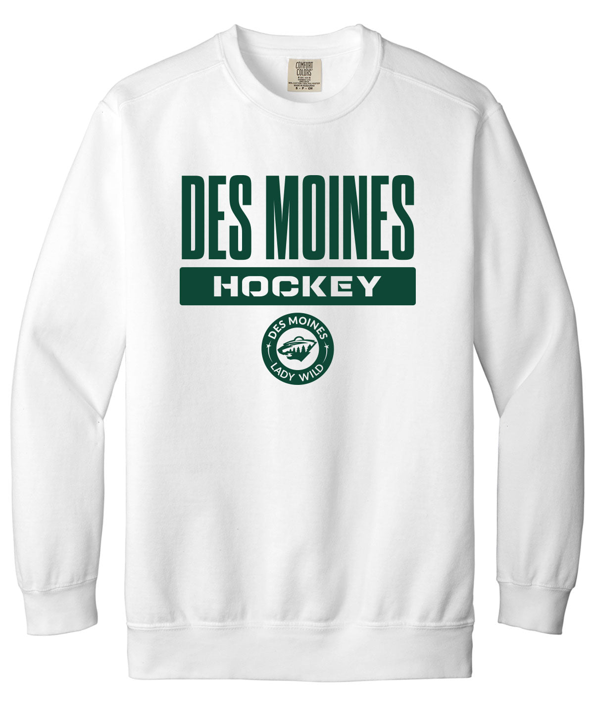 Des Moines Lady Wild Comfort Colors Crewneck Sweatshirt