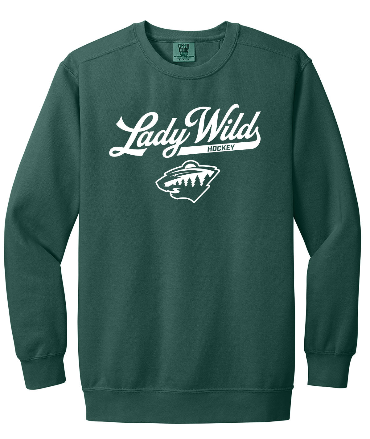 Des Moines Lady Wild Script Comfort Colors Crewneck Sweatshirt