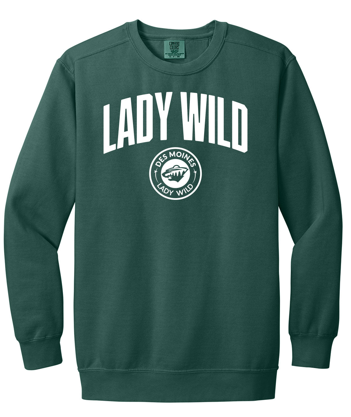 Des Moines Lady Wild Arch Comfort Colors Crewneck Sweatshirt