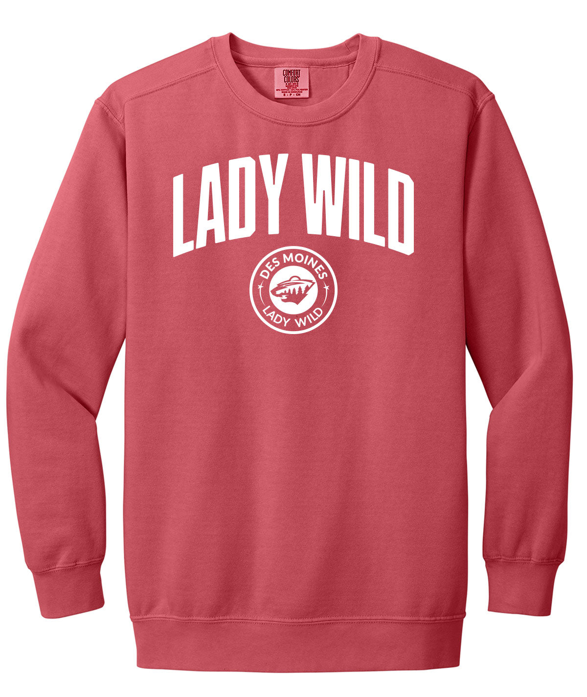 Des Moines Lady Wild Arch Comfort Colors Crewneck Sweatshirt