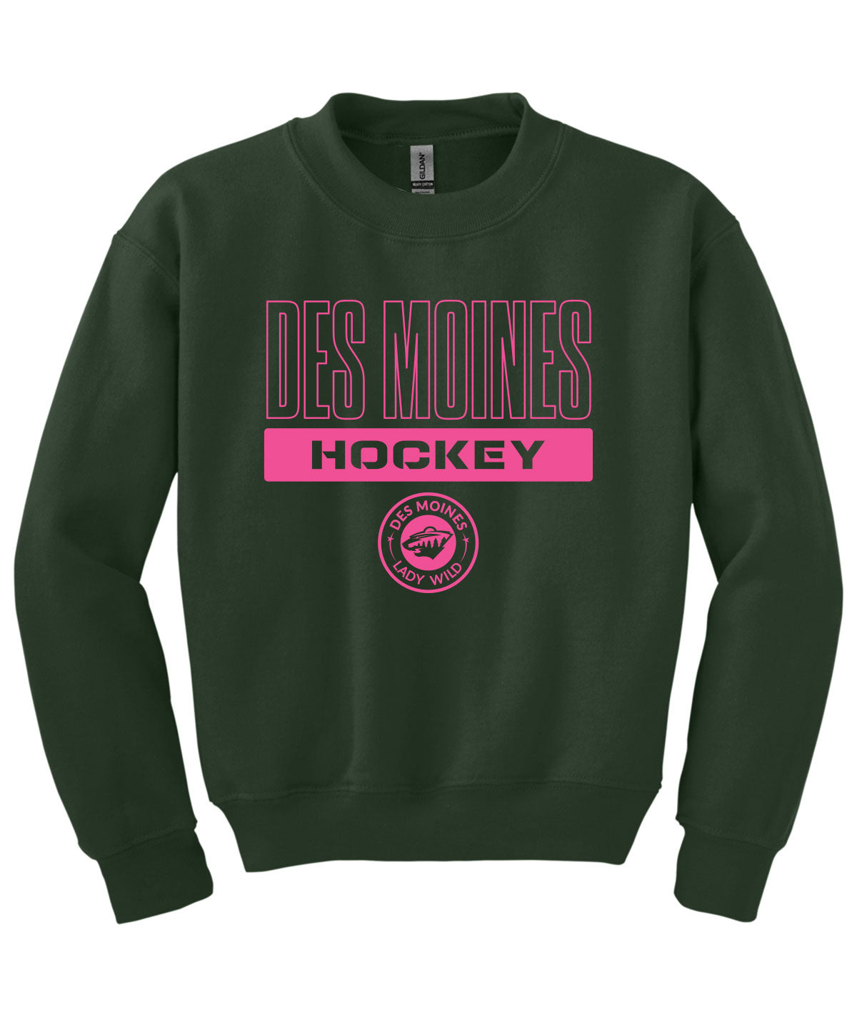 Des Moines Lady Wild Youth Crewneck Sweatshirt