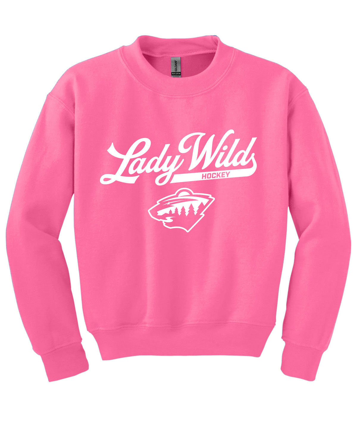 Des Moines Lady Wild Script Youth Crewneck Sweatshirt