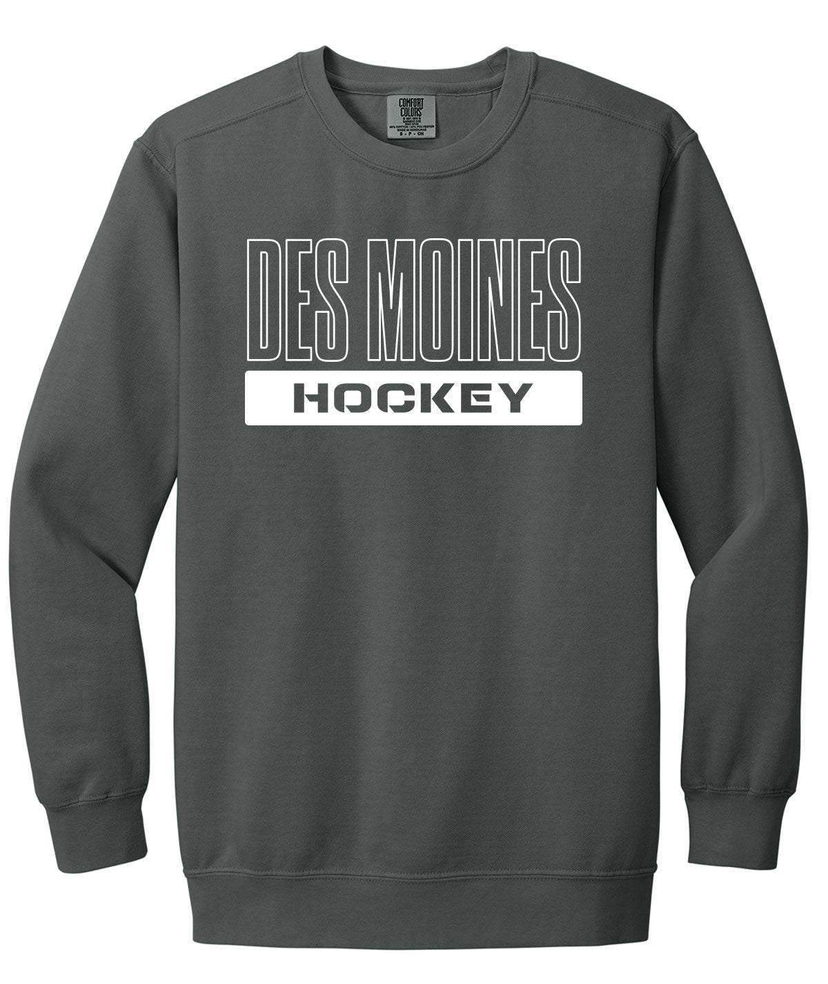 Des Moines Hockey Comfort Colors Crewneck Sweatshirt