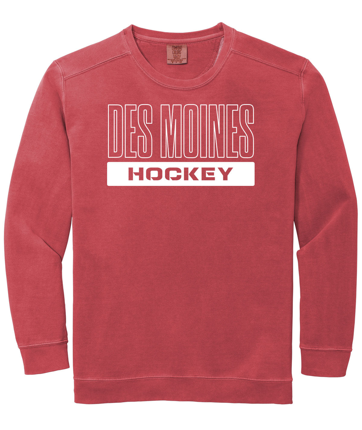 Des Moines Hockey Comfort Colors Crewneck Sweatshirt