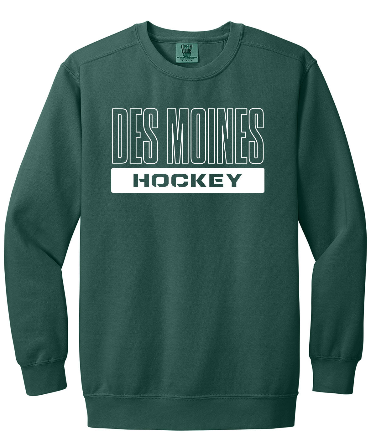 Des Moines Hockey Comfort Colors Crewneck Sweatshirt