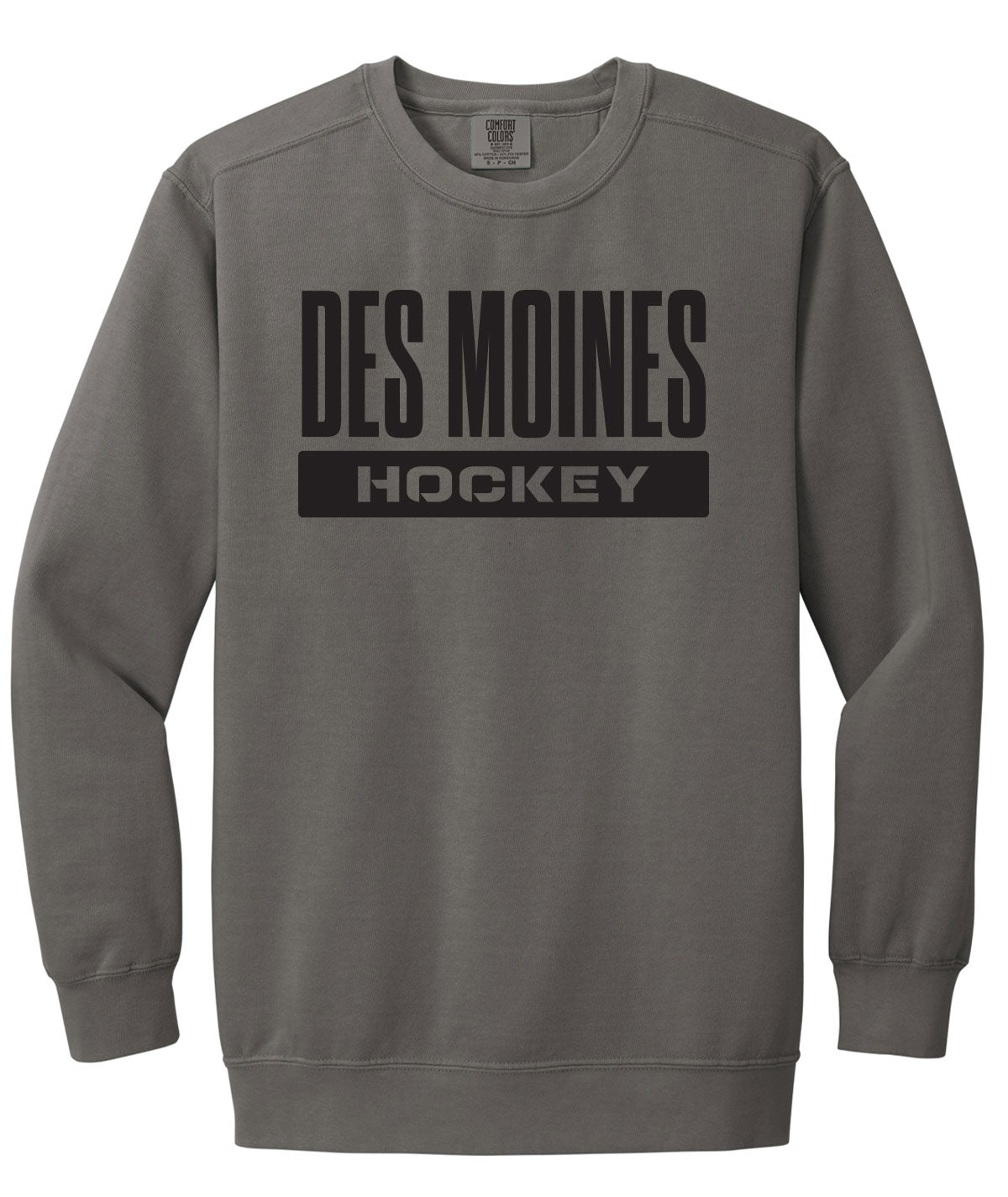 Des Moines Hockey Comfort Colors Crewneck Sweatshirt