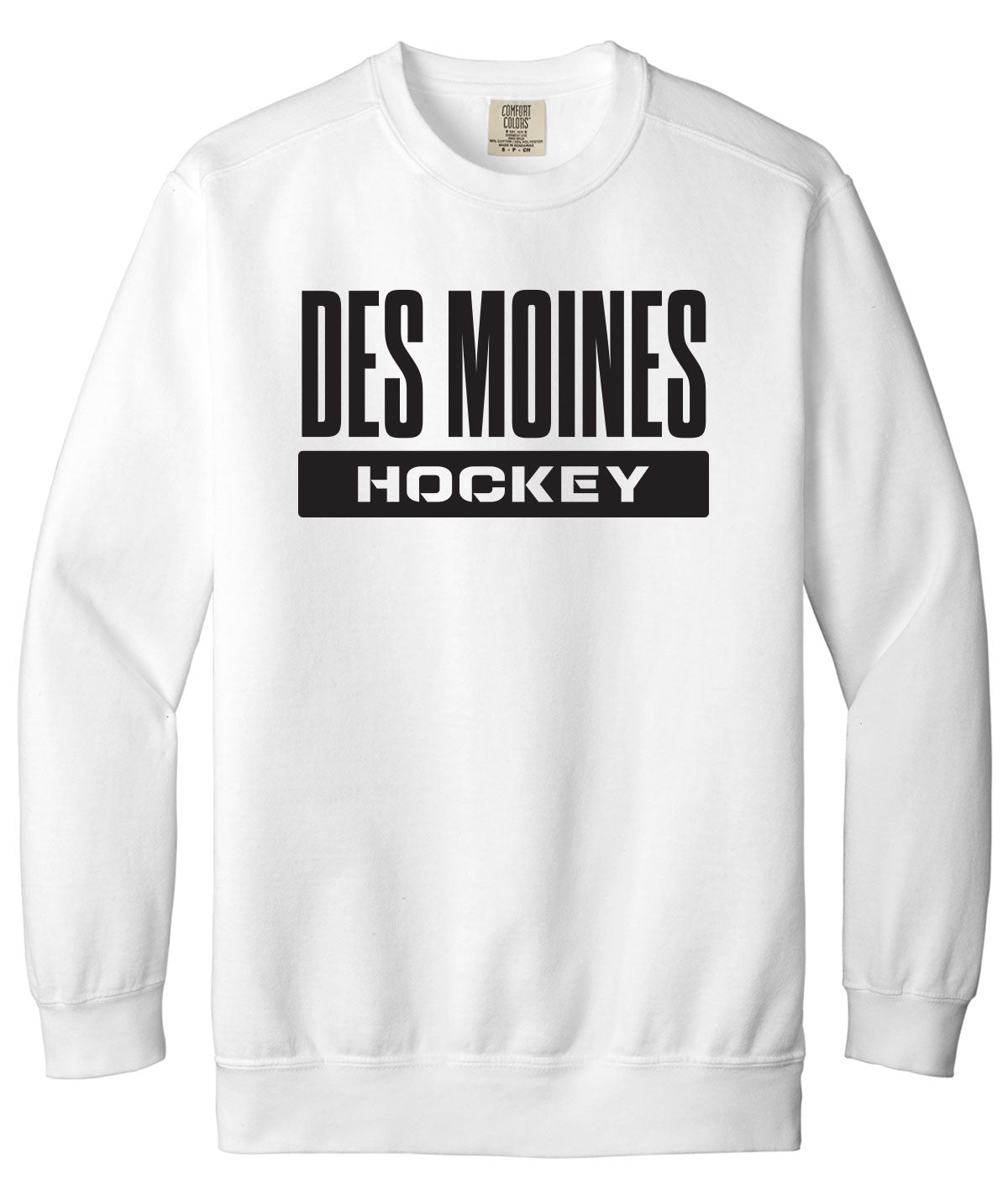 Des Moines Hockey Comfort Colors Crewneck Sweatshirt