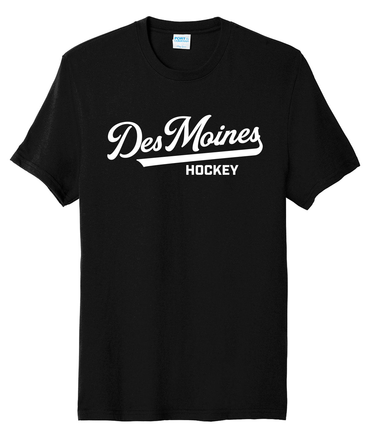 Des Moines Hockey Script Soft Tee