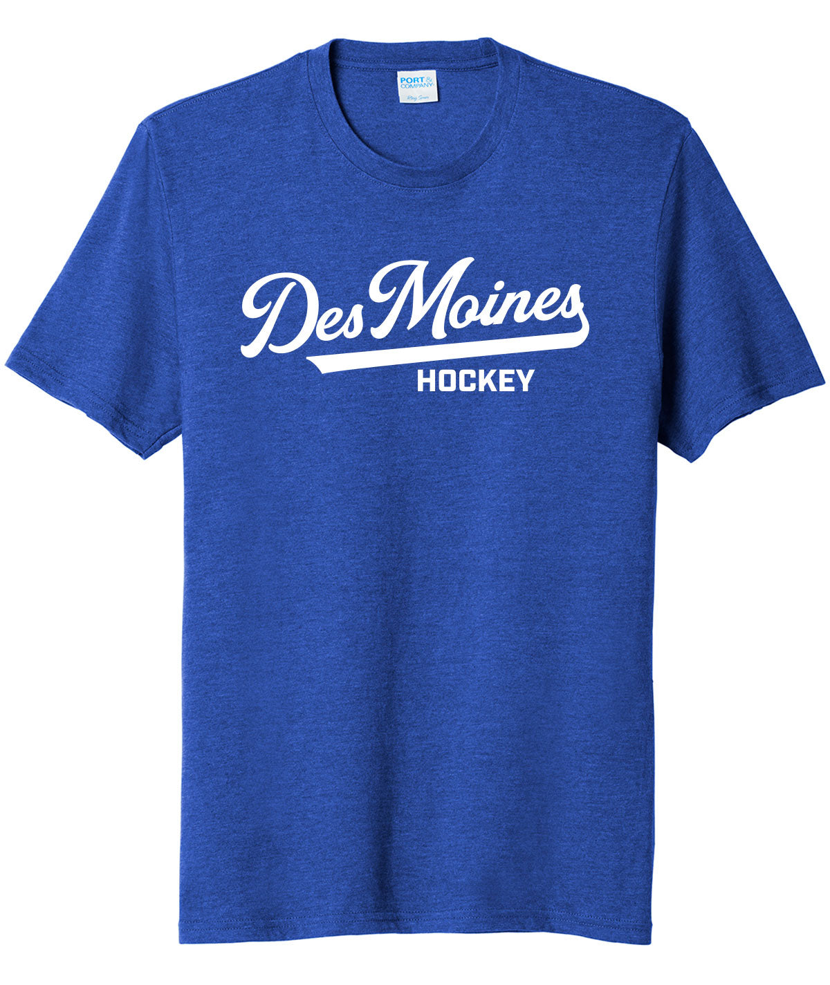 Des Moines Hockey Script Soft Tee