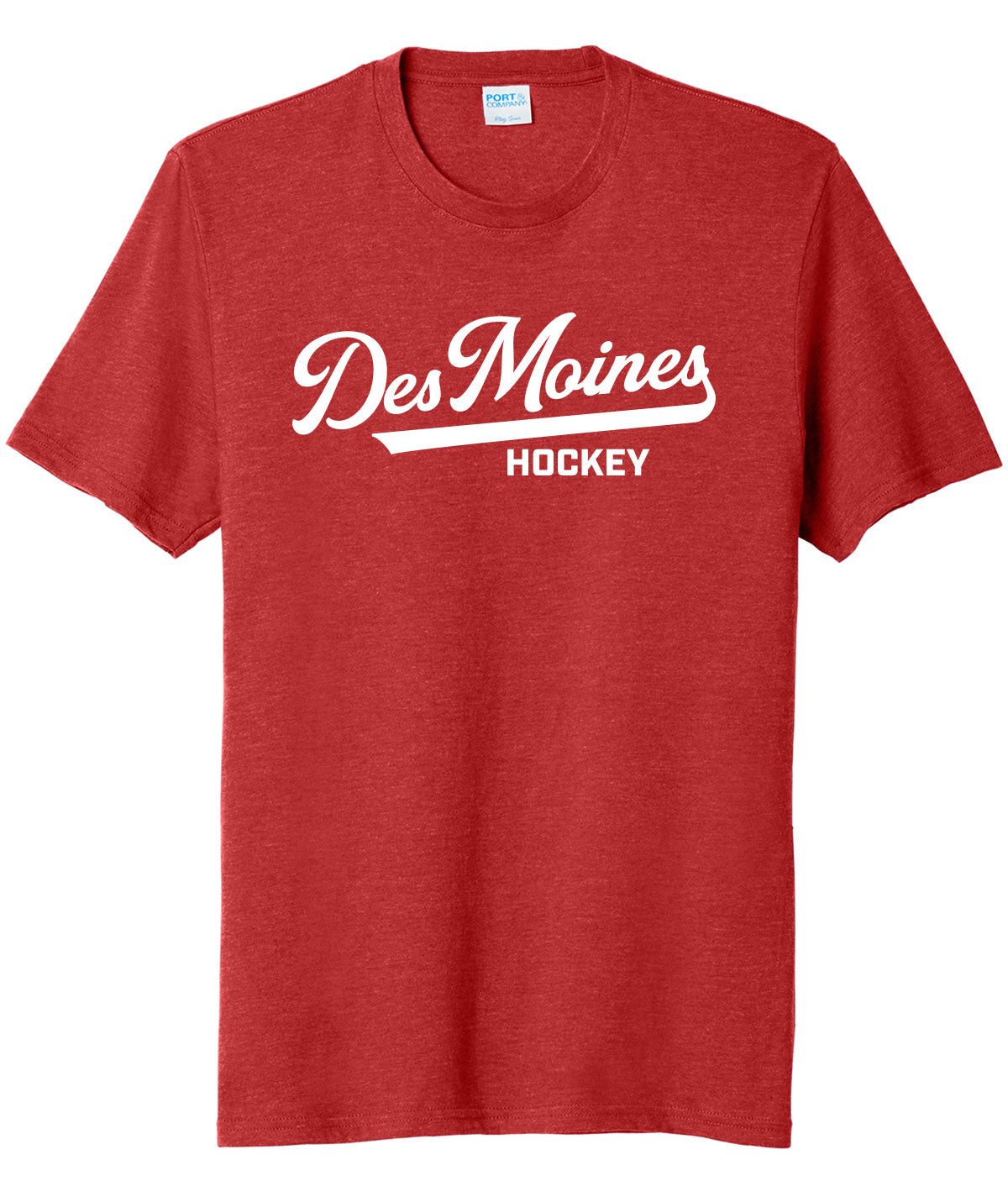 Des Moines Hockey Script Soft Tee