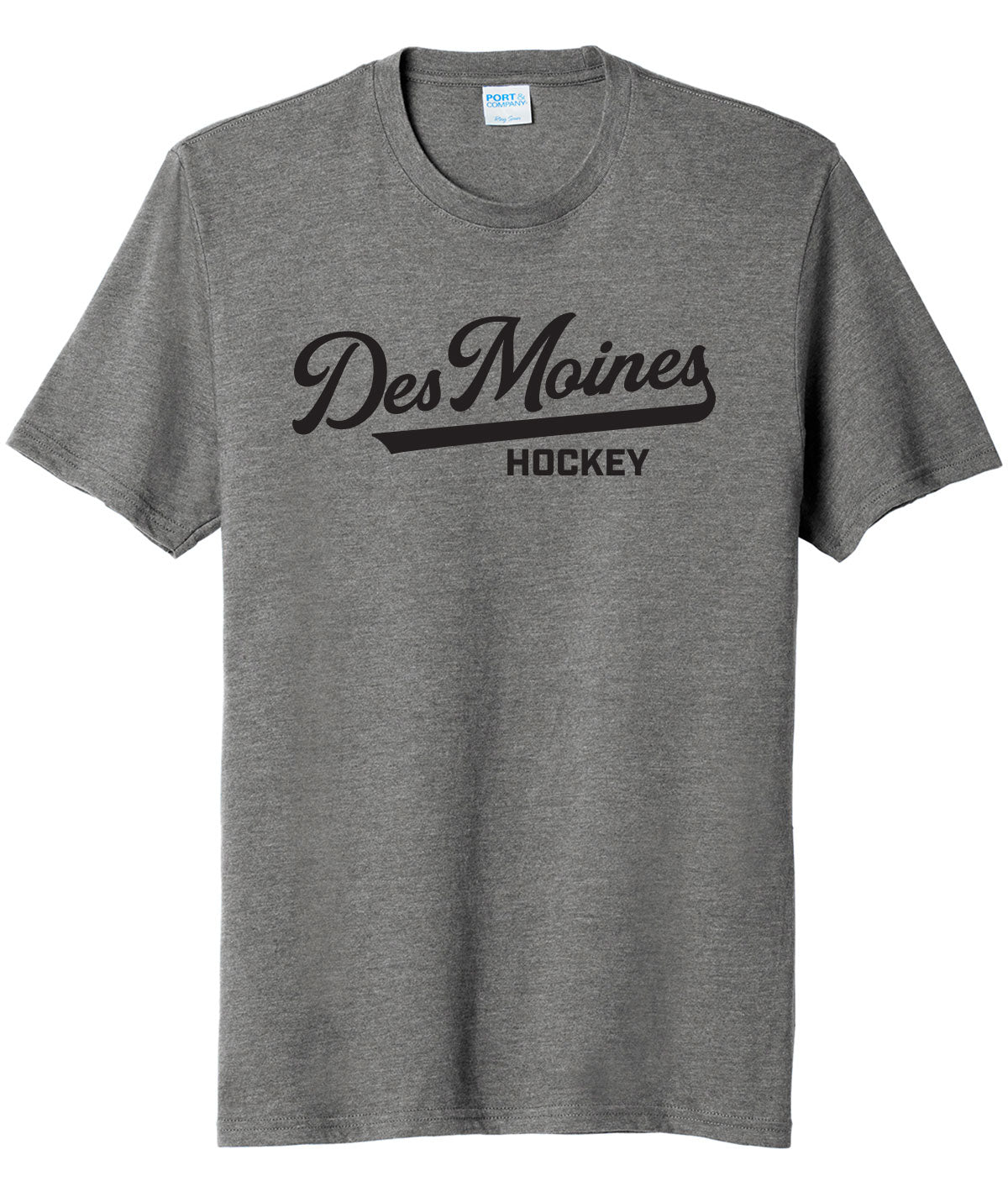 Des Moines Hockey Script Soft Tee