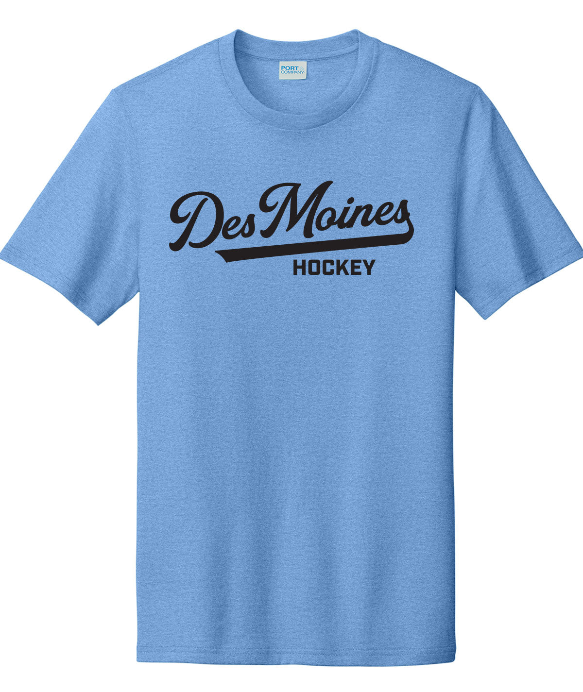 Des Moines Hockey Script Soft Tee
