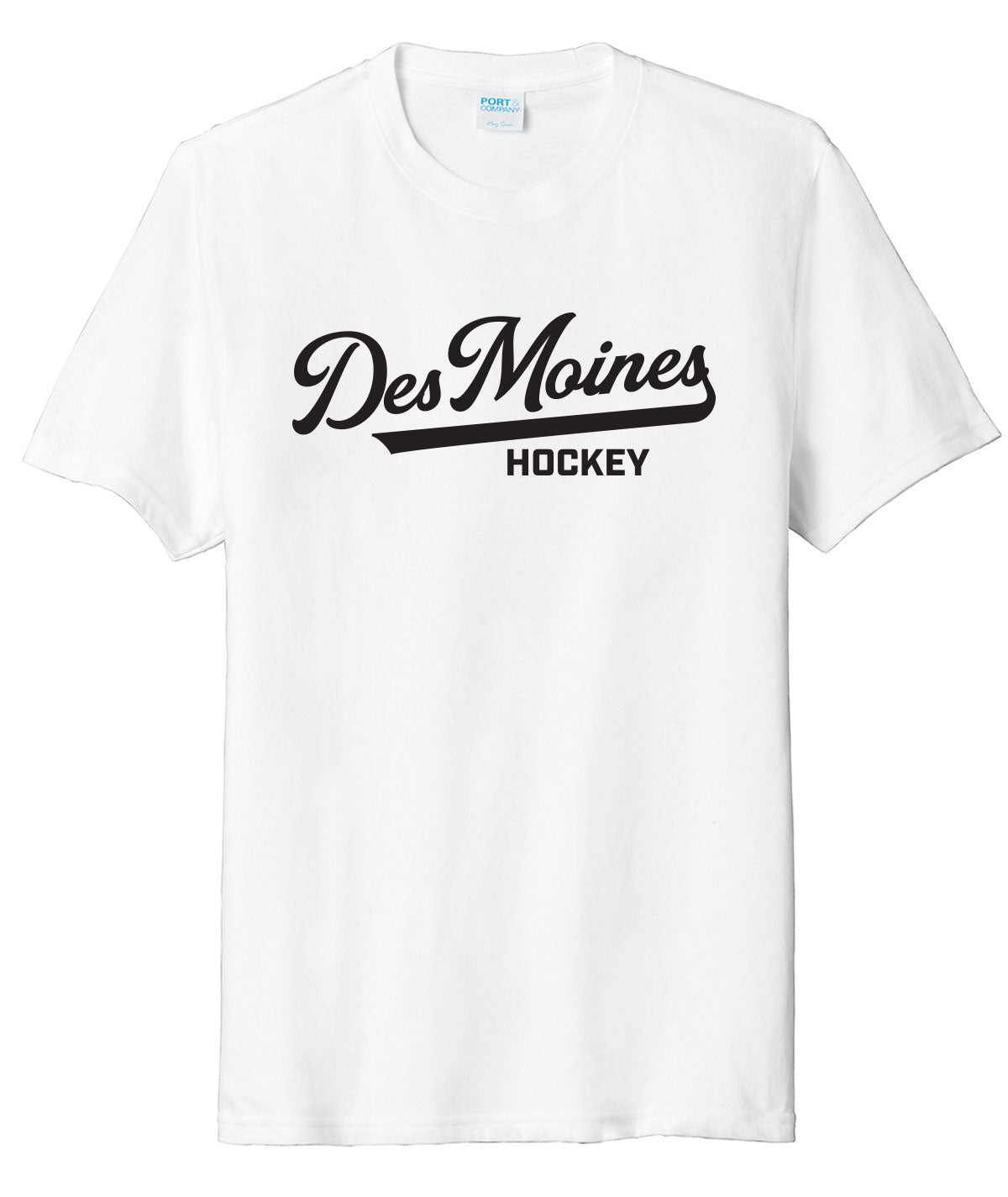 Des Moines Hockey Script Soft Tee