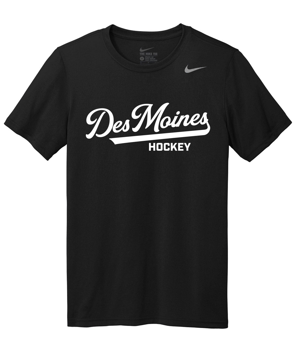 Des Moines Hockey Script Nike Legend Tee