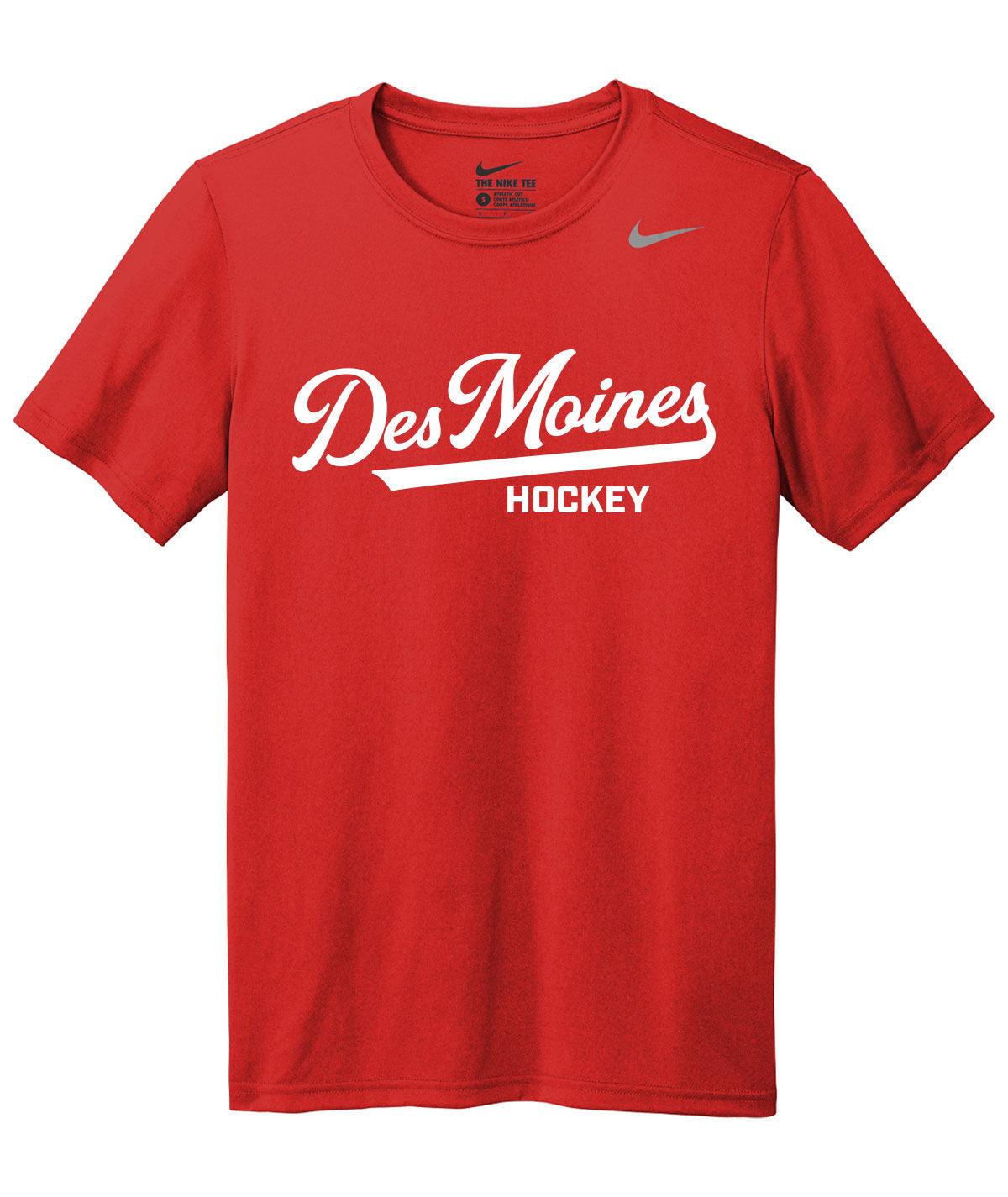 Des Moines Hockey Script Nike Legend Tee
