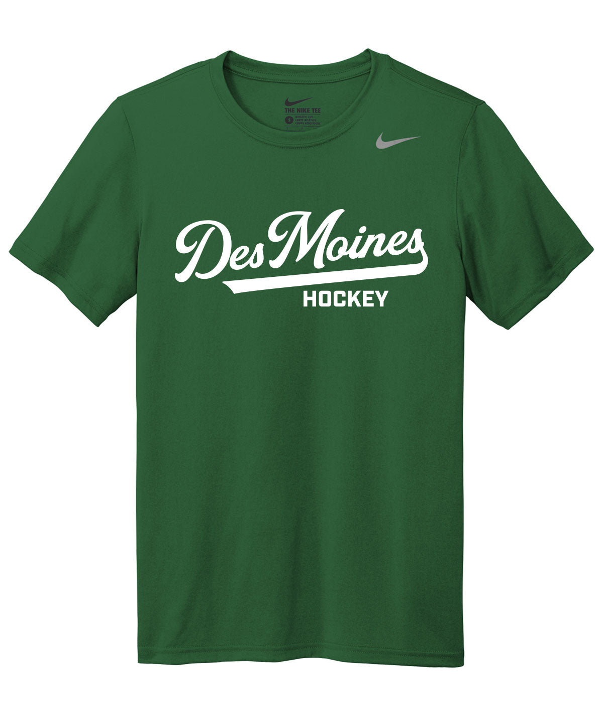 Des Moines Hockey Script Nike Legend Tee