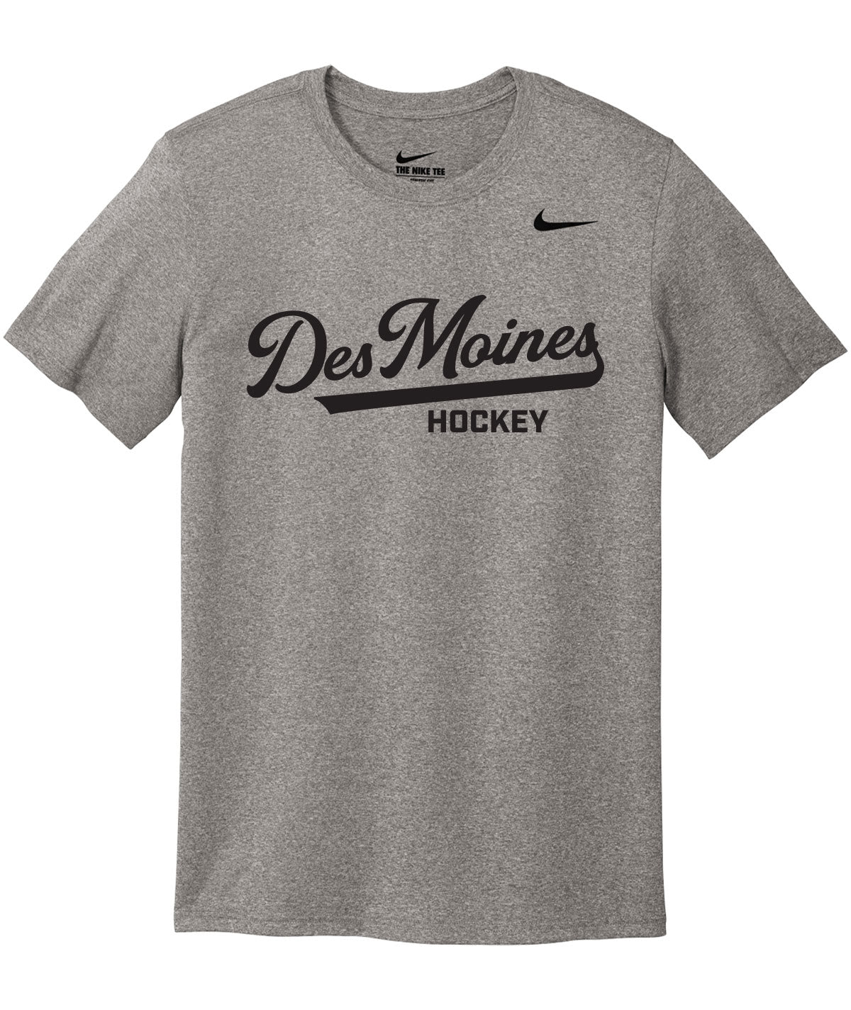 Des Moines Hockey Script Nike Legend Tee