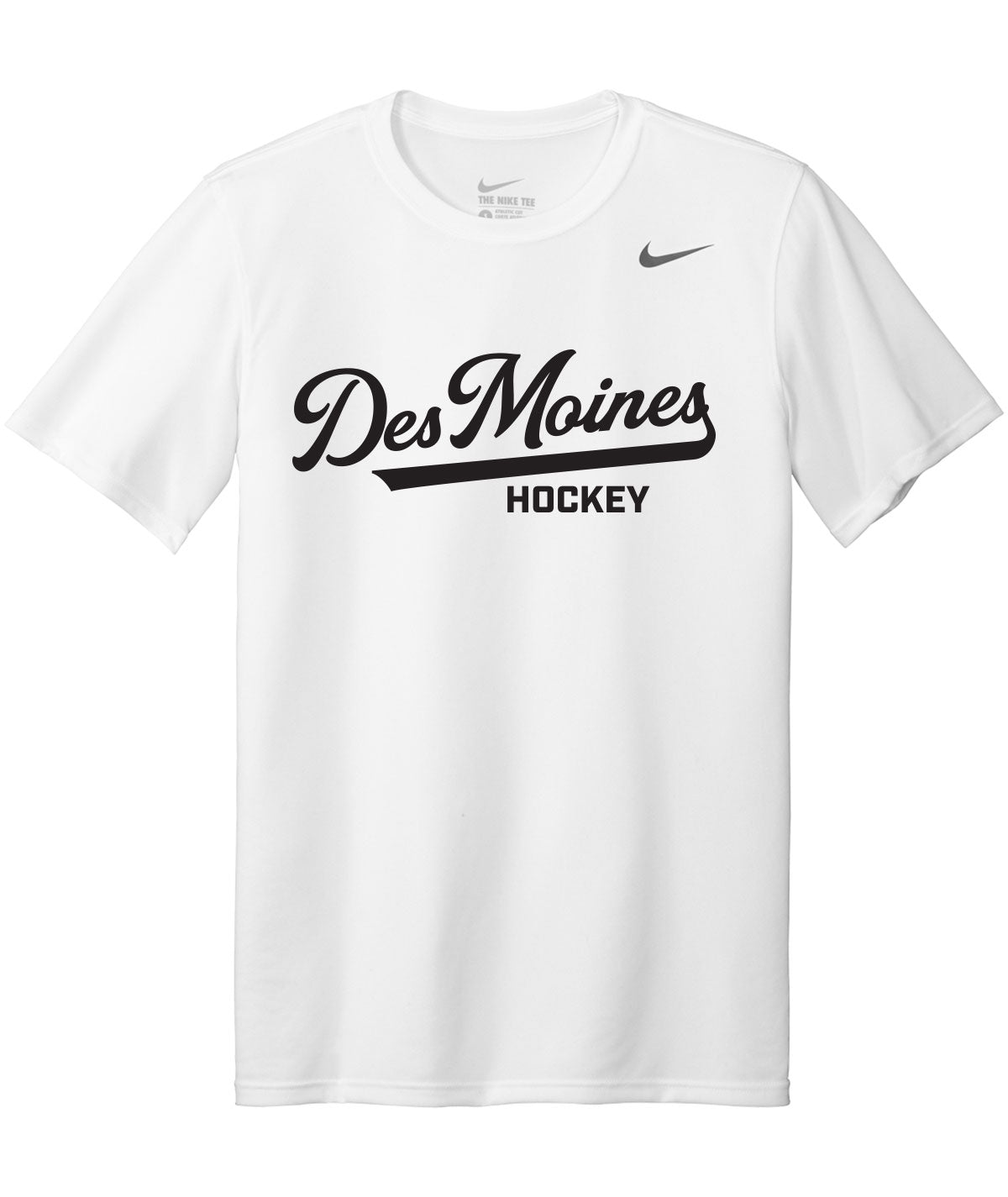 Des Moines Hockey Script Nike Legend Tee