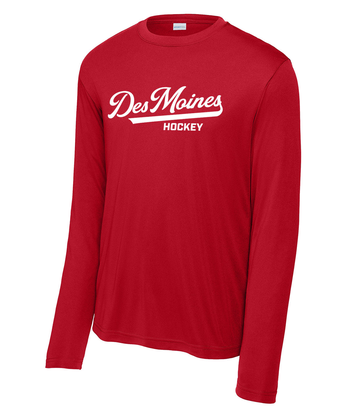 Des Moines Hockey Script Long-Sleeve Performance Tee