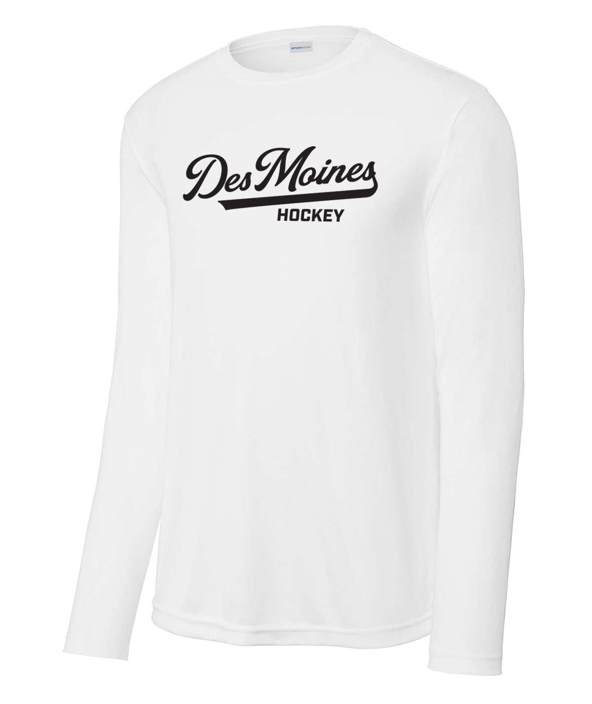 Des Moines Hockey Script Long-Sleeve Performance Tee