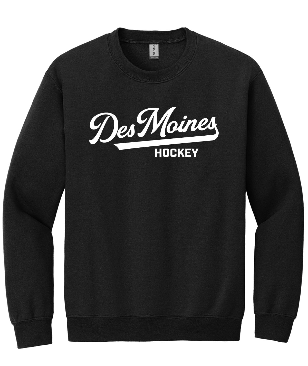 Des Moines Hockey Script Crewneck Sweatshirt