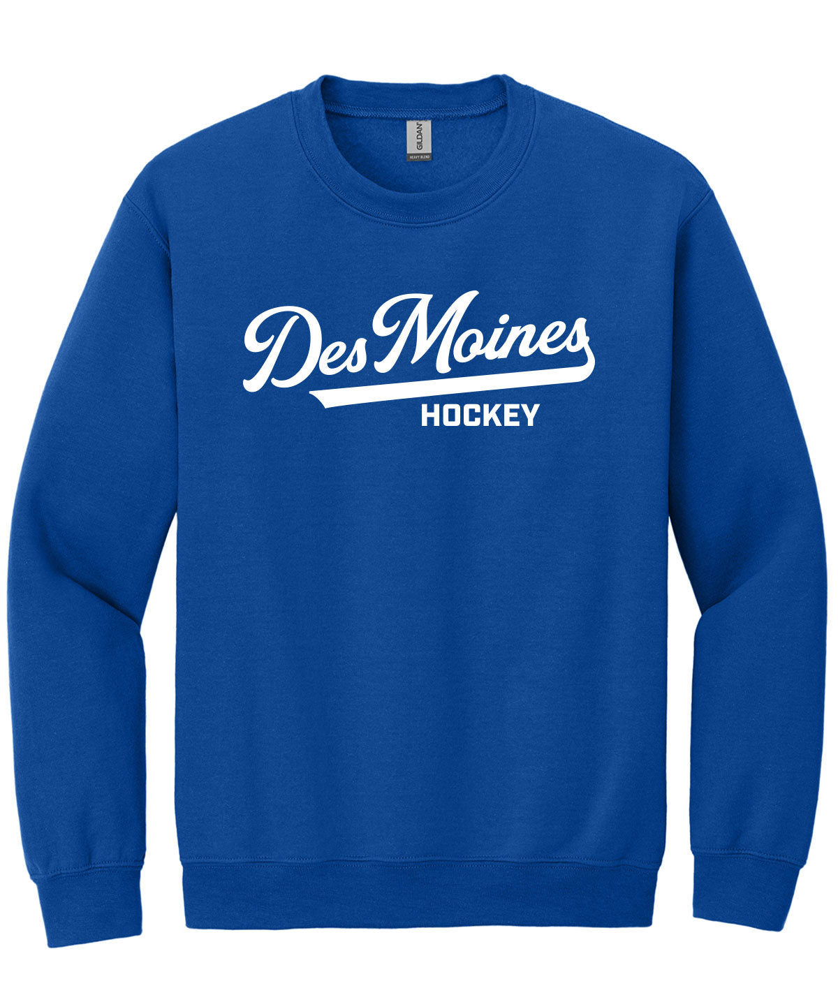 Des Moines Hockey Script Crewneck Sweatshirt