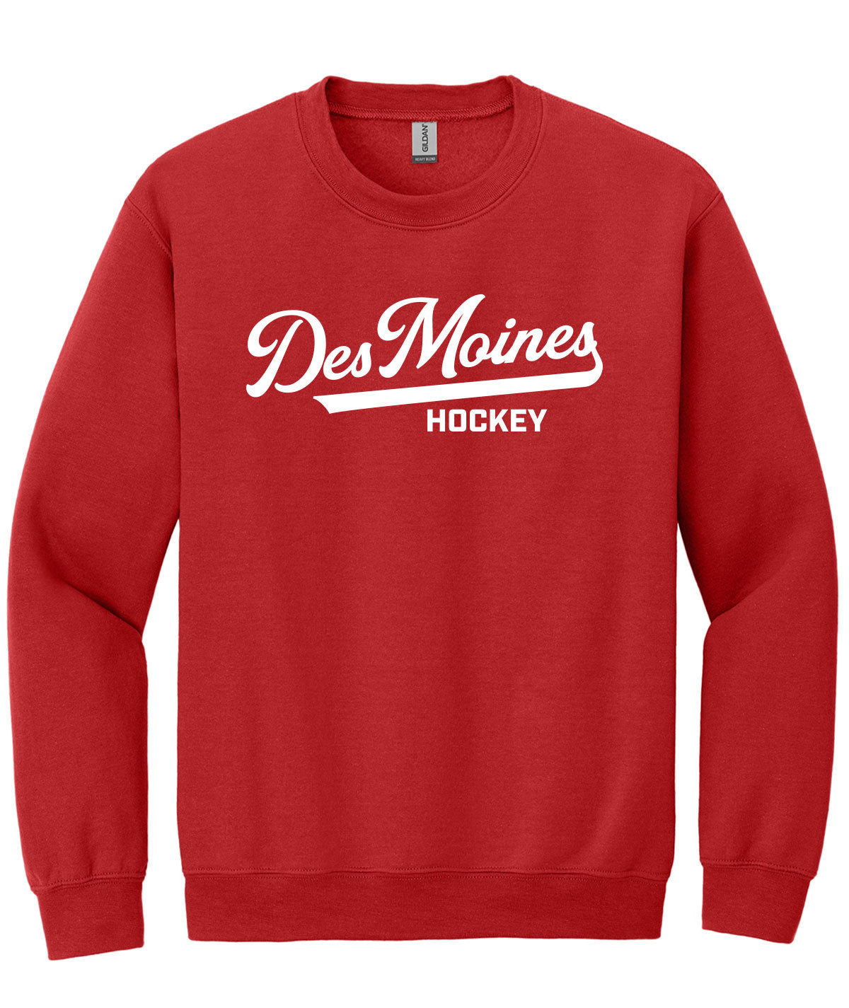 Des Moines Hockey Script Crewneck Sweatshirt