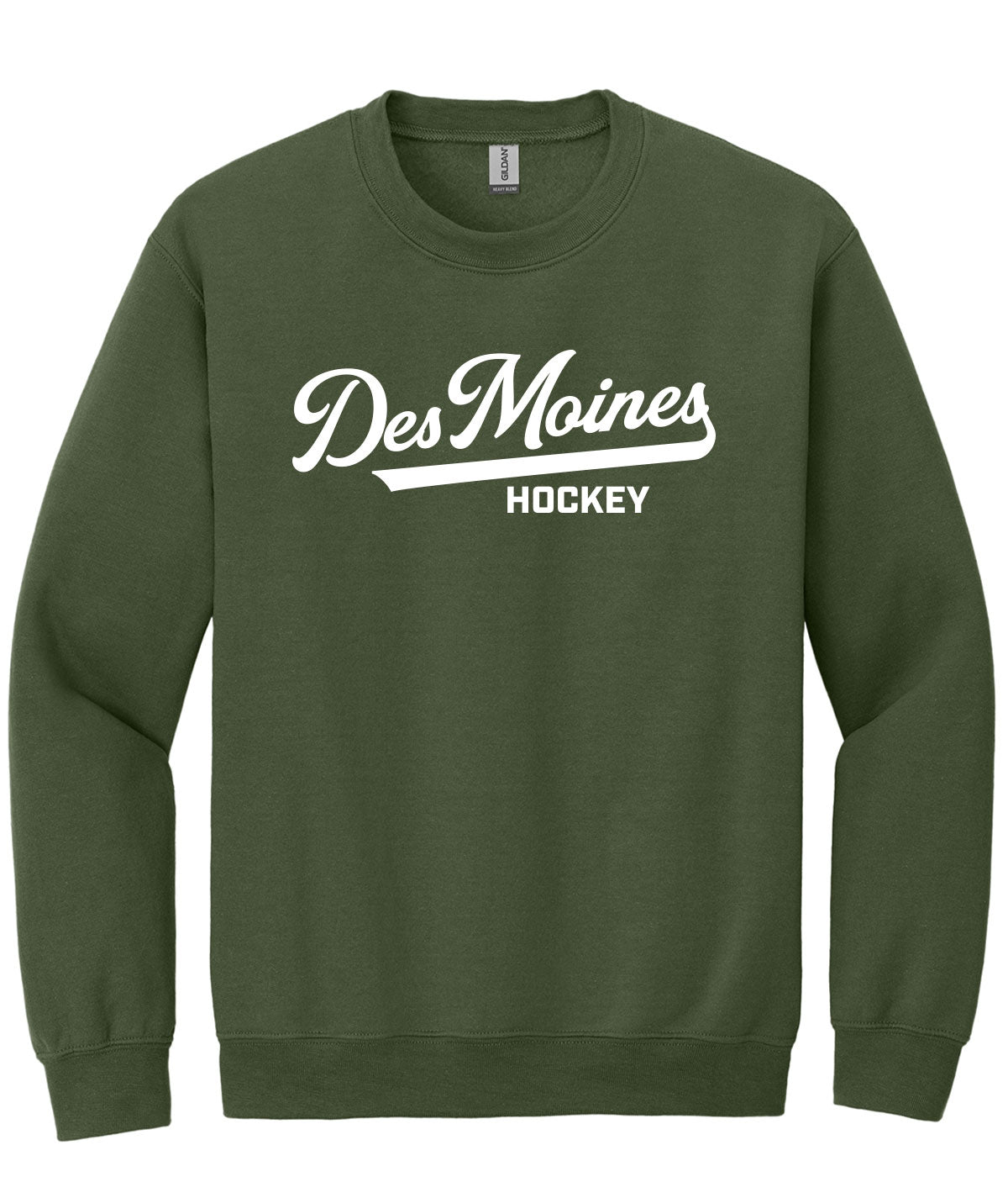 Des Moines Hockey Script Crewneck Sweatshirt