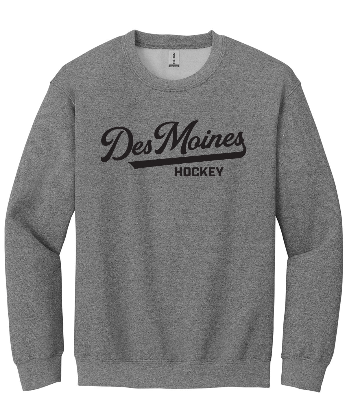 Des Moines Hockey Script Crewneck Sweatshirt