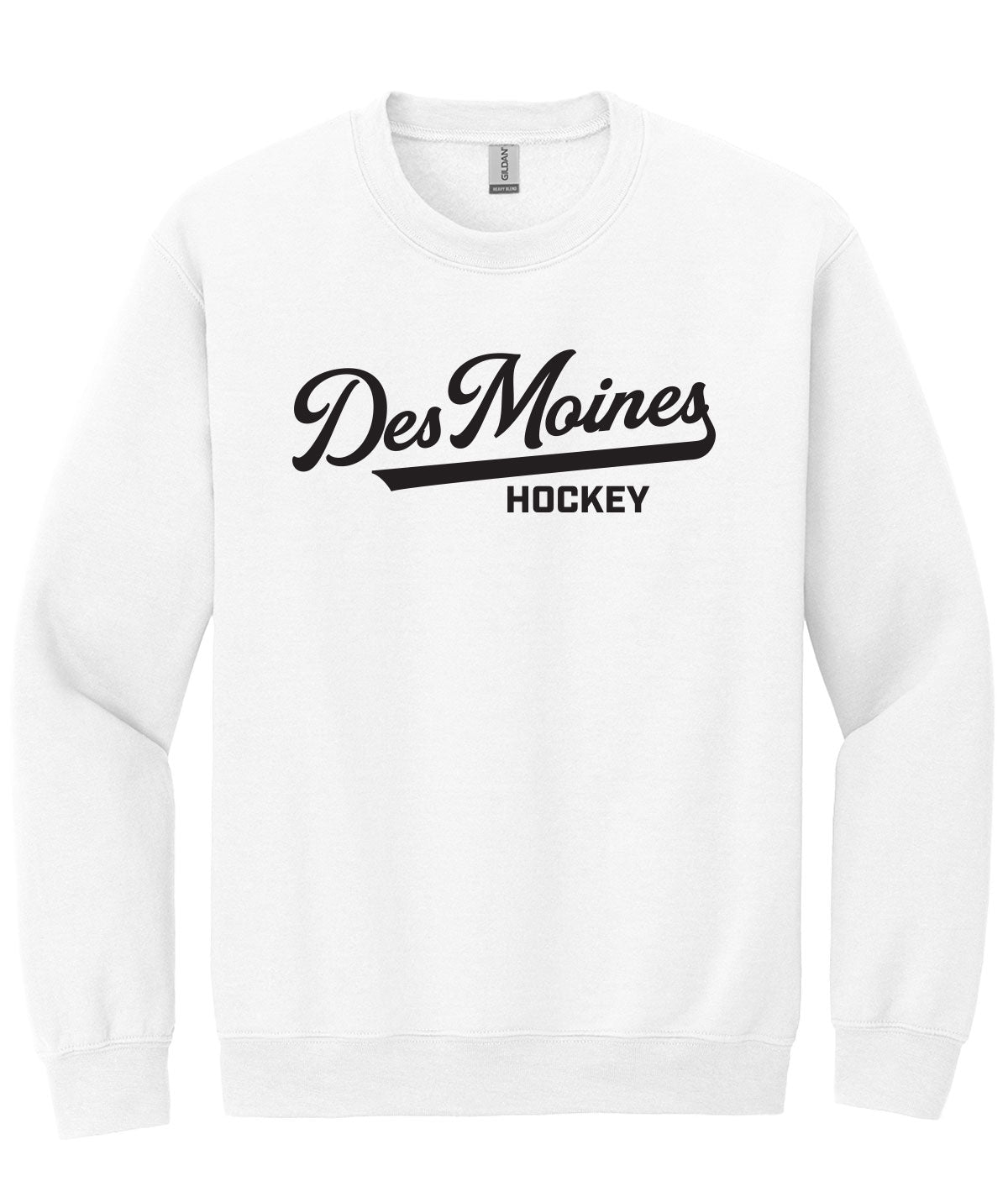 Des Moines Hockey Script Crewneck Sweatshirt