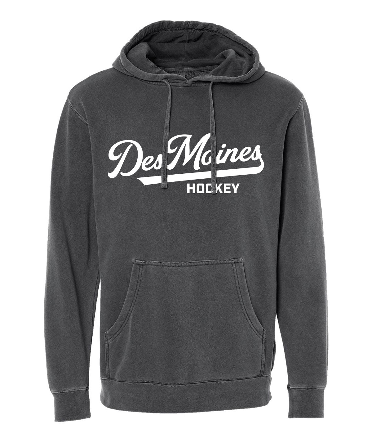 Des Moines Hockey Script Slouch Hoodie